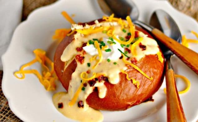 Best Potato Cheese Soup in a bread bowl