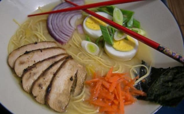 Chicken and Miso Ramen Noodle Soup