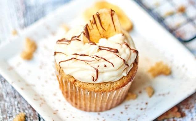 Chocolate Hazelnut Banana Cupcakes with Marshmallow Frosting