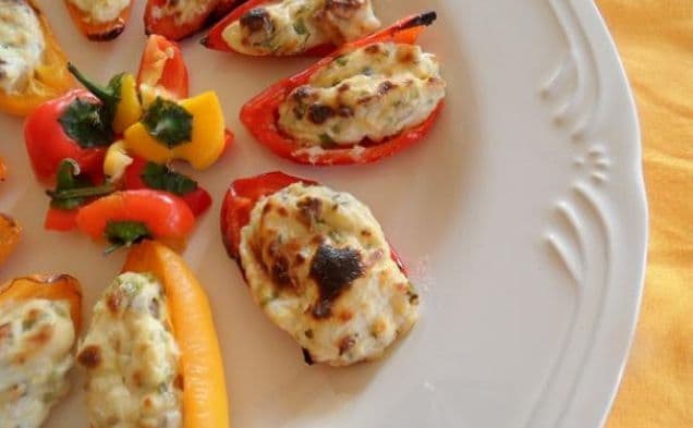 Cream Cheese Stuffed Baby Bell Pepper Appetizer