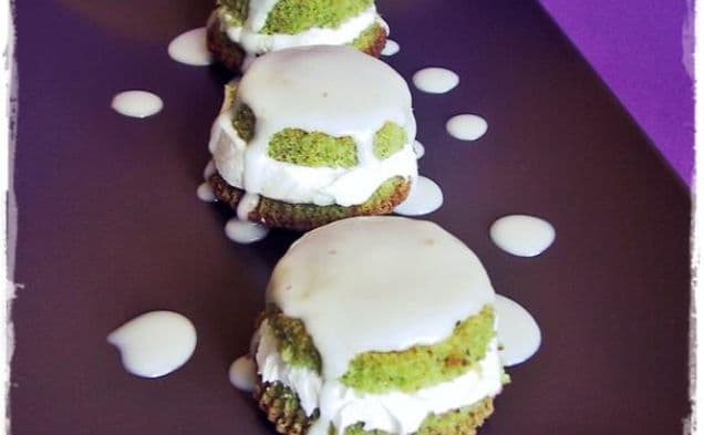 Italian Pistachio Cupcake With Buttercream Icing and Simple Sugar