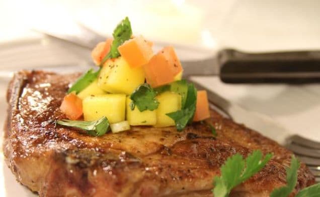 Seared Pork Chops with Mango Salsa