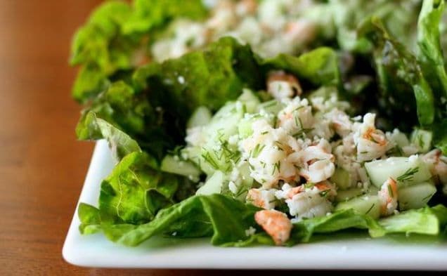 Shrimp and Cucumber Lettuce Wraps With Fresh Dill