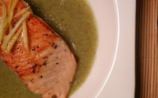 Sockeye Salmon on Kiwi & Lemon Puree