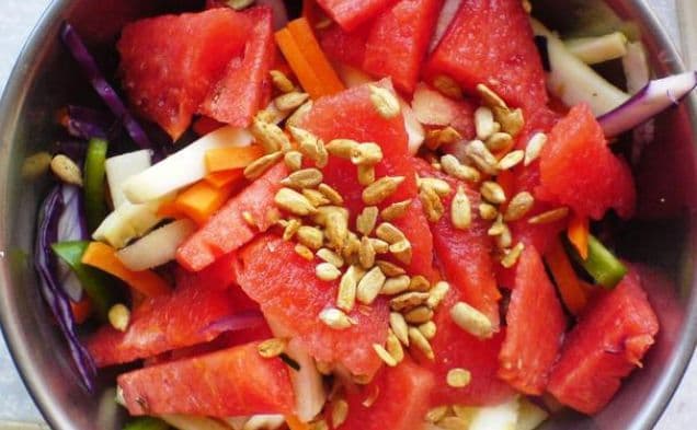 Watermelon, Zucchini, Carrot Salad