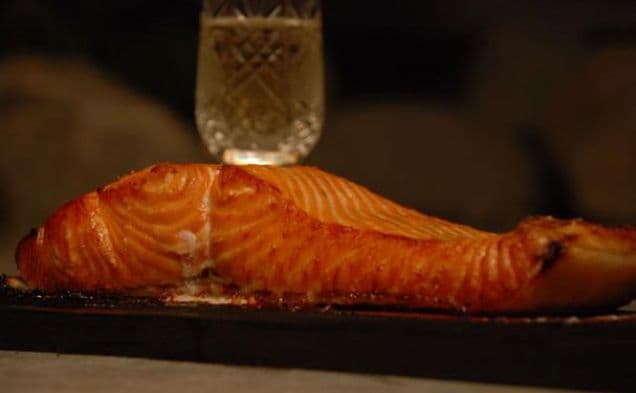 Wildwood Ovens Bourbon Apple Glazed Cedar Plank Salmon