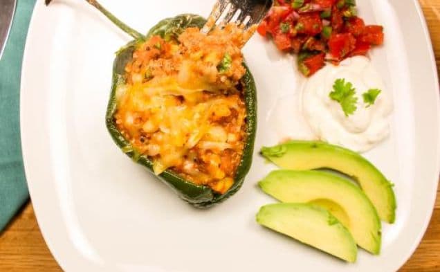 Vegetarian Enchilada Stuffed Peppers