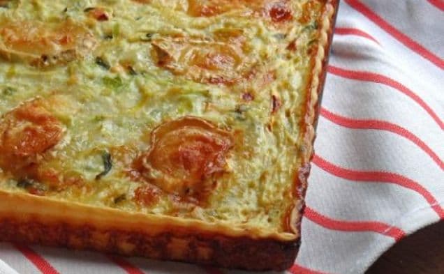 Leek and goat’s cheese quiche