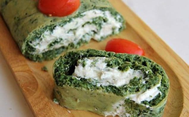 Spinach Goats Cheese Roulade Main Dish