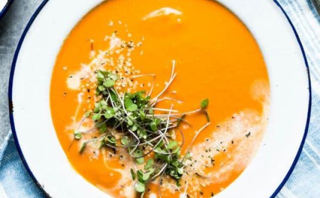 Healthy Tomato Soup with Coconut and Curry