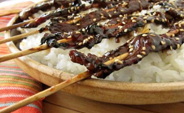 Thinly Sliced Beef Yakitori
