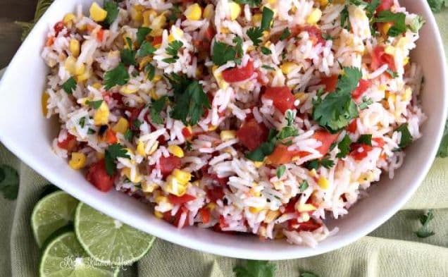 Fiesta Rice Salad with Honey Lime Dressing