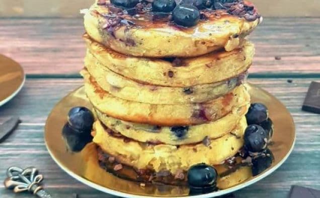 Blueberry, Chocolate & Cocao Superfood Pancakes - Gluten-Free/Paleo/Vegan