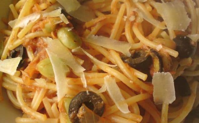Tuna Spaghetti With Fava Beans