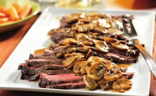 Flank Steak with Mushroom Sauce