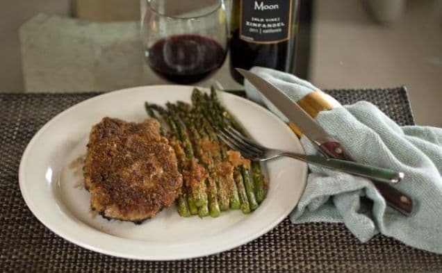 Almond Crusted Salmon Fillets with Roasted Broccolini