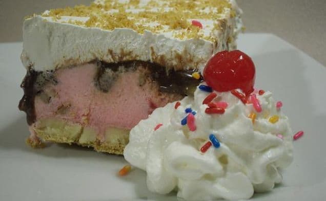 Banana Split Sundae Ice Cream Cake