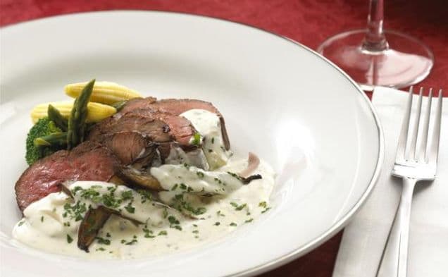 Beef Tenderloin With Creamy Alouette® Mushroom Sauce
