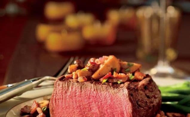 Beef Tenderloin Steaks with Seared Mushrooms and Red Wine Vinaigrette