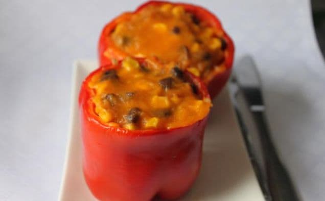 Black Bean and Cheese Stuffed Bell Peppers