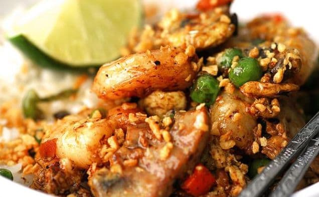 Black Bean Garlic Shrimp Scramble