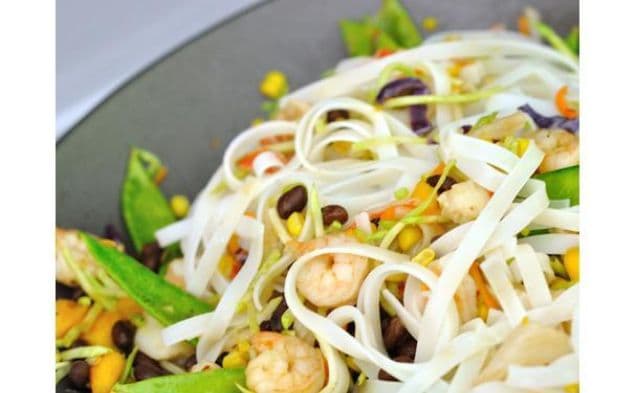 Black Bean Mango Stir Fry with Cilantro Lime Coconut Sauce