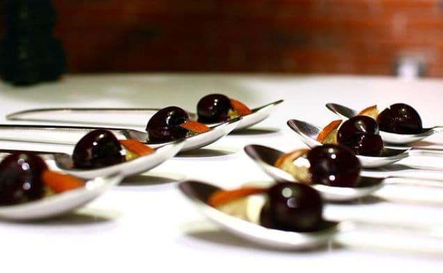 Bleu Cheese Stuffed Wine Cherries With Honeycomb