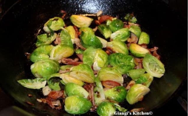 Brussels Sprouts with Bacon and Shallots