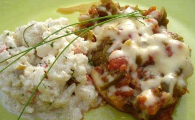 Chili chops with cauliflower salad