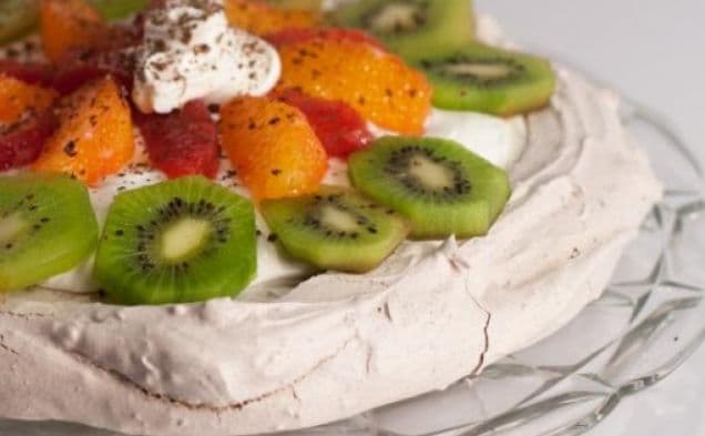 Chocolate Pavlova with Winter Fruit
