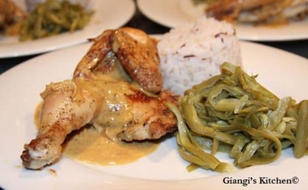 Cornish Game Hen with Whisky and Cream Pan Sauce
