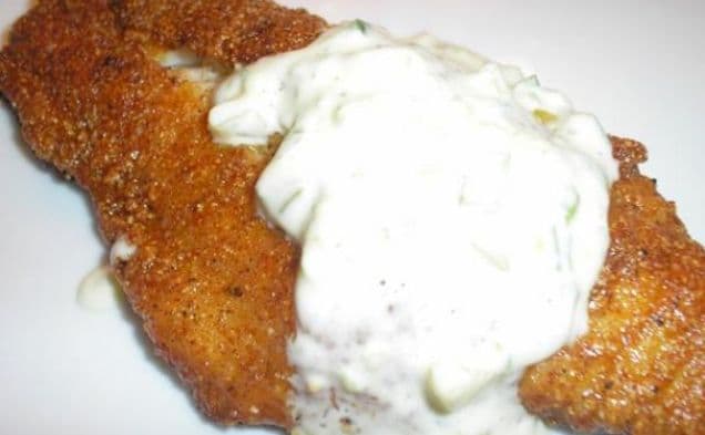Cornmeal-Crusted Catfish with Cajun Seasoning and Spicy Tartar Sauce