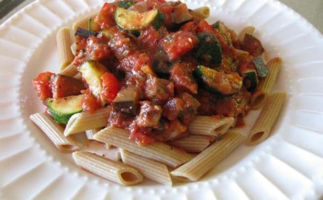 Creamy Ratatouille Over Penne