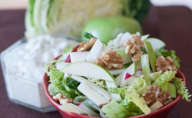 Crisp Winter Salad with Maple Gorgonzola Dressing