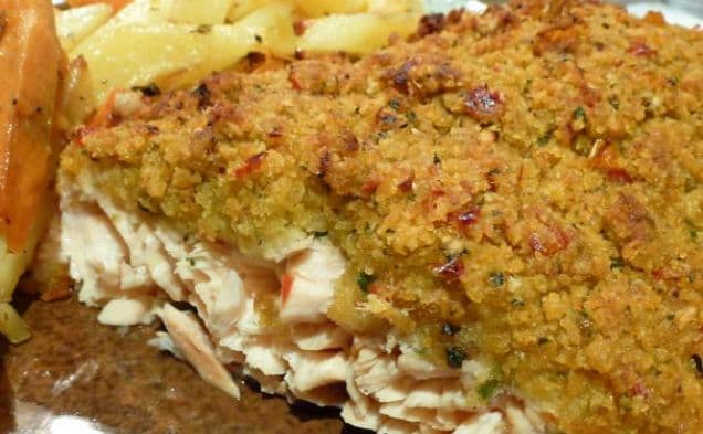Crispy Panko and Herb Crusted Salmon