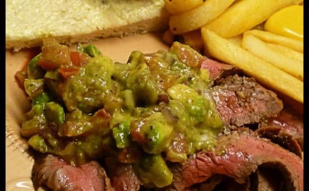 Cuban Flank Steak With Avocado and Tomato Salad