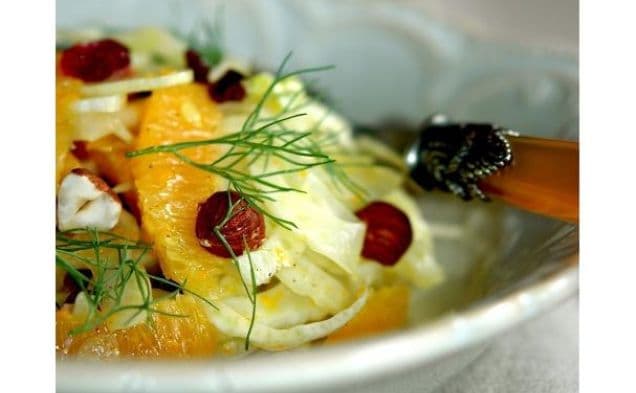 Fennel and Orange Salad With Toasted Hazelnuts and Cranberries