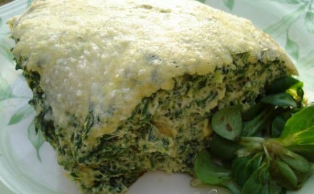 Fluffy frittata with spinach