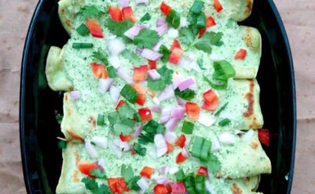 French Inspired Poblano Crepe ‘Enchiladas’