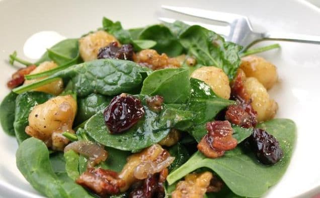 Gnocchi and Wilted Spinach Salad