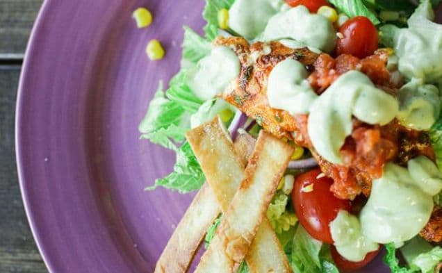 Healthy & Spicy Fish Taco Salad