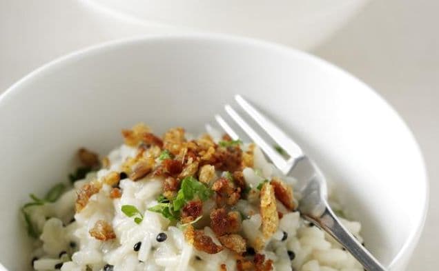 Lemon and Arënkha Msc Risotto With Anchovy-Fried Crumbs