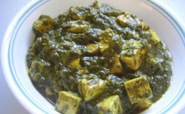Palak-tofu (bean curd)