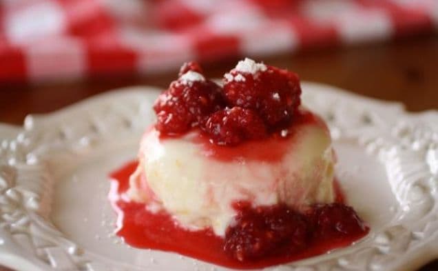 Panna Cotta with Raspberry and Orange Sauce