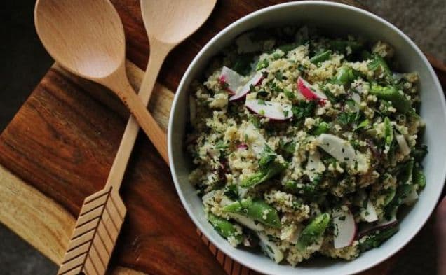 Radish & Snap Pea Quinoa Salad