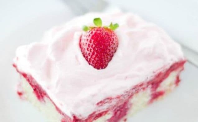 Real Strawberry Poke Cake