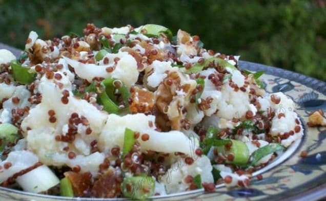 Red Quinoa and Roasted Cauliflower Salad