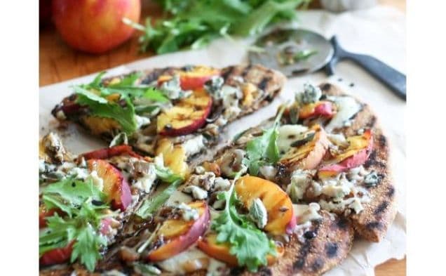 Rustic Grilled Peaches Pizza