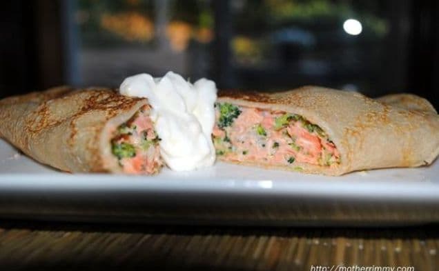 Salmon and Broccoli Crepes