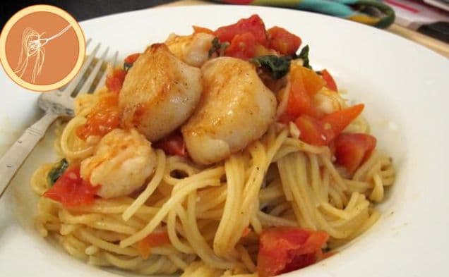Shrimp With Scallop Pasta
